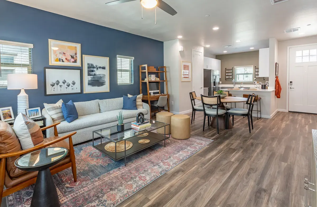 Apartment interior shown in the official gallery
